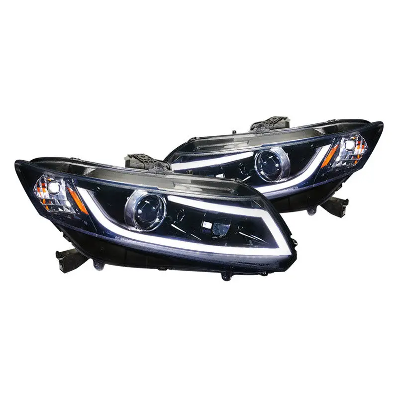 Spec-D 12-15 Honda Civic Headlights Led Bar Projector Black/Smoked 1