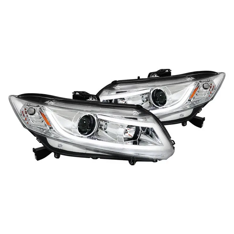 Spec-D 12-15 Honda Civic Headlights Led Bar Projector Chrome/Clear 1