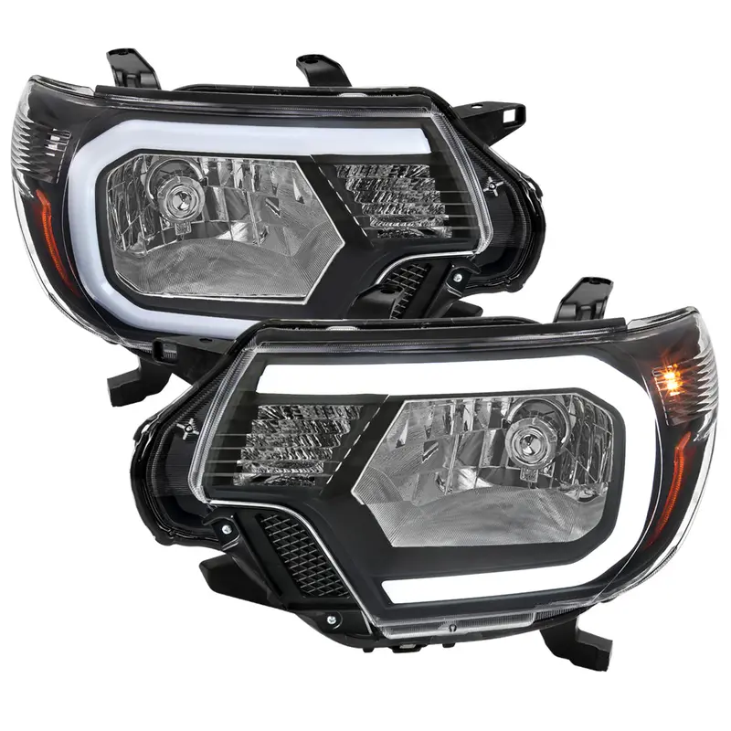 Spec-D 12-15 Tacoma Bar Oe Style With Amber Reflector Headlights Black 1