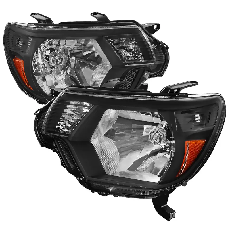 Spec-D 12-15 Tacoma Headlights Oem Style Amber Reflectors Black 1