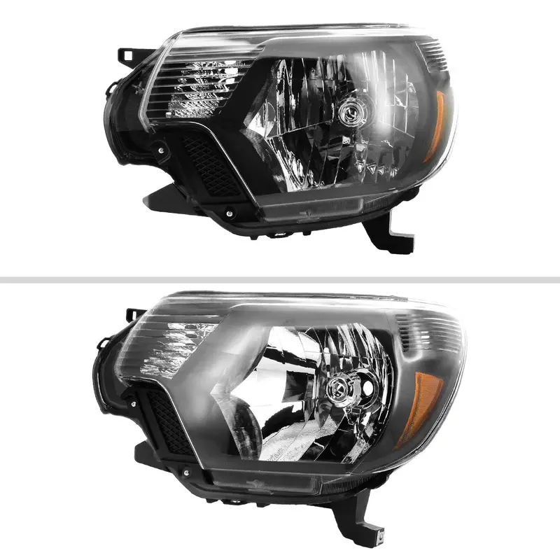 Spec-D 12-15 Tacoma Headlights Oem Style Amber Reflectors Black 2
