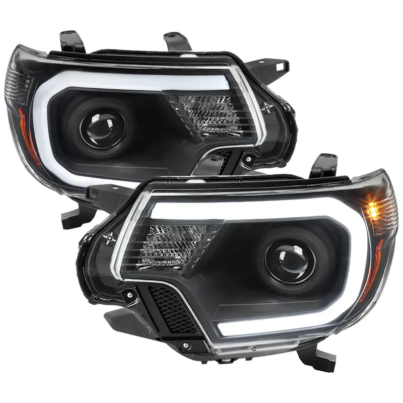 Spec-D 12-15 Tacoma Led Projector Headlights W/ Led Parking Light Blk 1