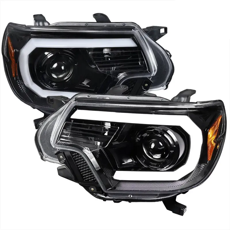 Spec-D 12-15 Tacoma Projector Headlights Led Bar Black 1