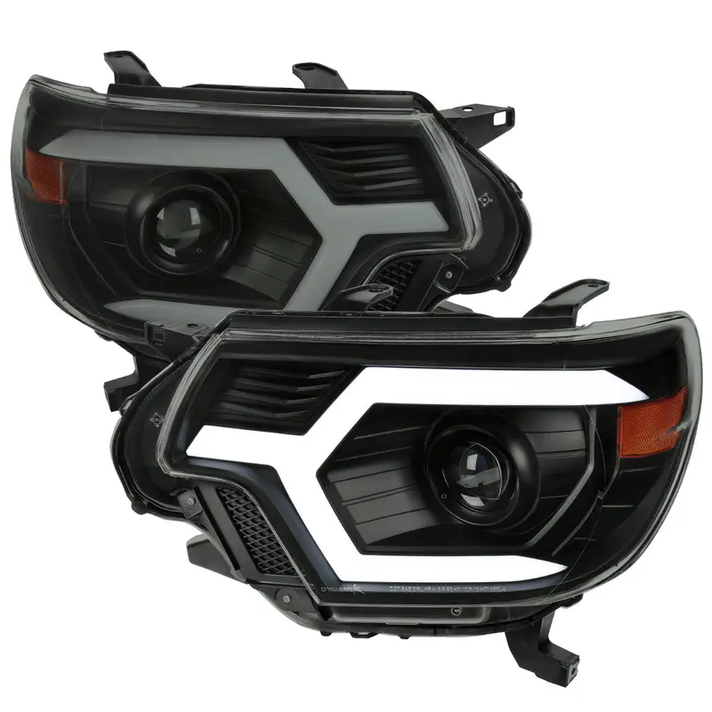 Spec-D 12-15 Tacoma Sequential Bar Led Headlights Smoked 1