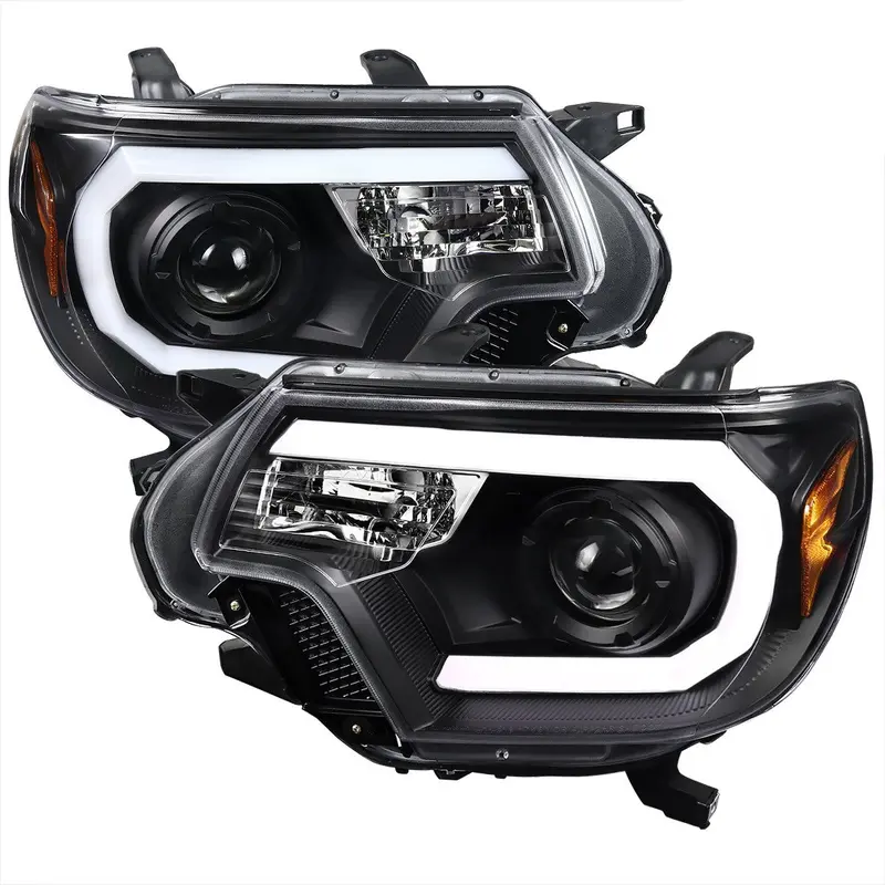 Spec-D 12-15 Toyota Tacoma Pro Headlights Led Bar Black 1