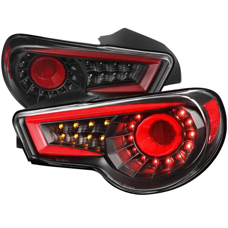 Spec-D 12-16 Scion Fr-S Subaru Brz Led Tail Lights Black Red Bar 1