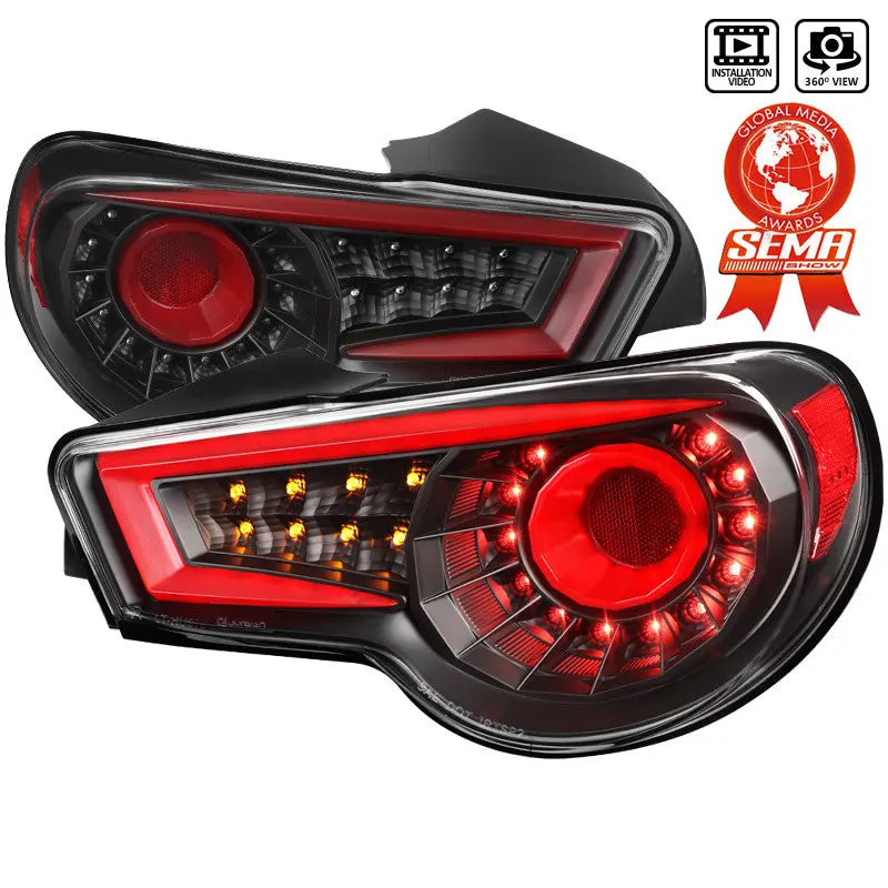 Spec-D 12-16 Scion Fr-S Subaru Brz Led Tail Lights Black Red Bar 2