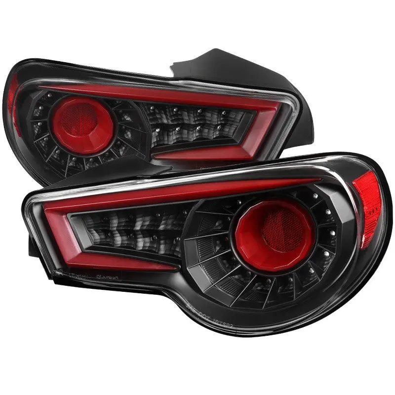Spec-D 12-16 Scion/Subaru Frs Seq Red Bar Led Tail Lights Black 1