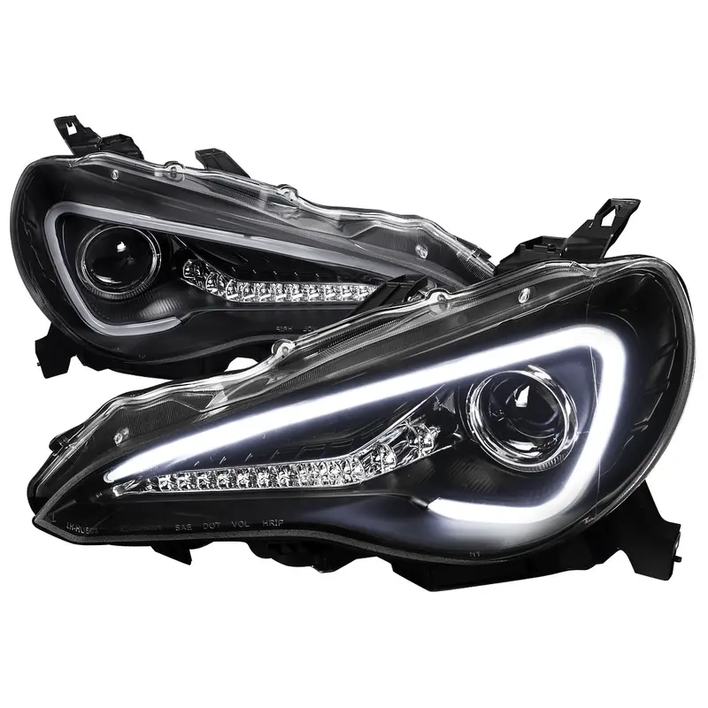 Spec-D 12-17 Scion Frs/ 86 Projector Headlights Led Bar Black 1