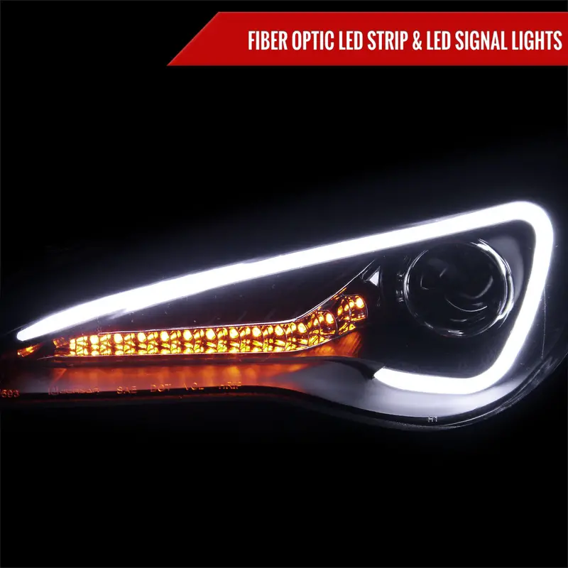Spec-D 12-17 Scion Frs/ 86 Projector Headlights Led Bar Black 2