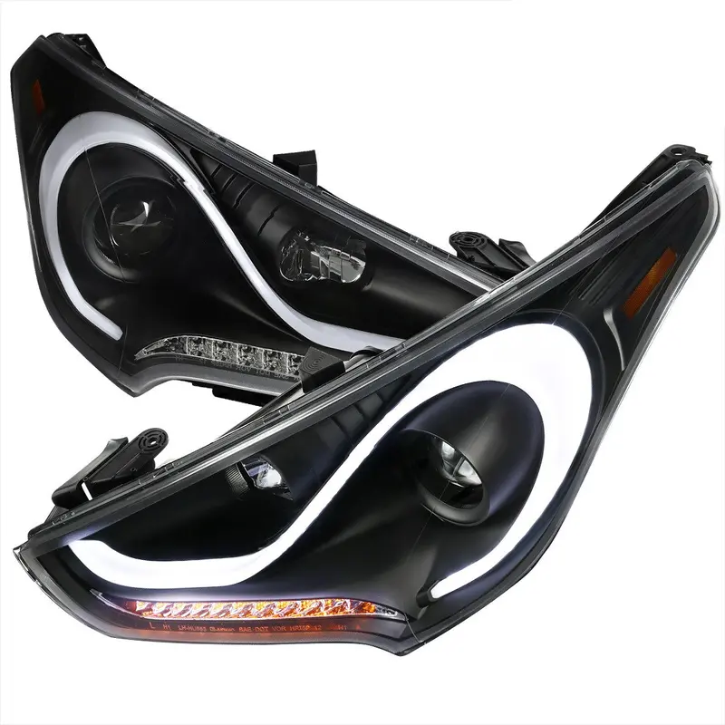 Spec-D 12-17 Veloster Projector Headlights Sequential Signals Black 1