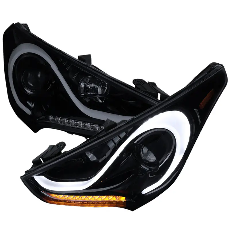 Spec-D 12-17 Veloster Sequential Led Headlights Black/Smoked 1