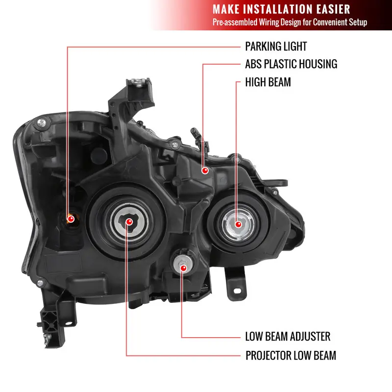 Spec-D 13-15 Nissan Altima Sedan Projector Headlights Black 2