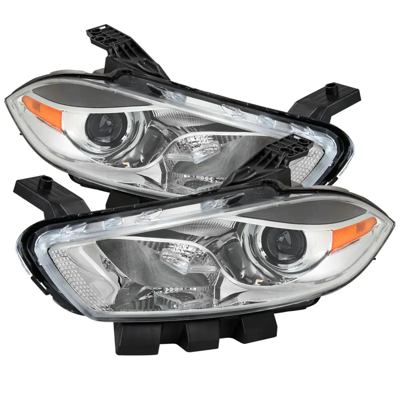 Spec-D 13-16 Dodge Dart Headlights Oem Style High/Low Beam Chrome 1