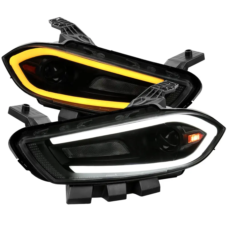 Spec-D 13-16 Dodge Dart Headlights Sequential Led Black/Smoked 1