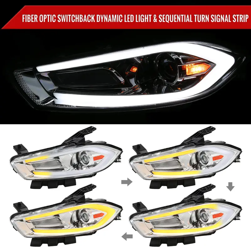 Spec-D 13-16 Dodge Dart Headlights Sequential Led Chrome 2