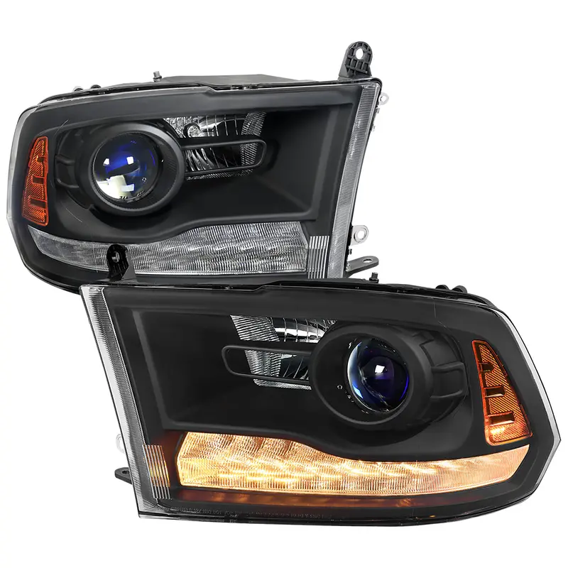 Spec-D 13-16 Ford Fusion Headlights Switchback Sequential Matte Black 1