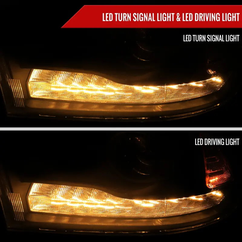 Spec-D 13-16 Ford Fusion Headlights Switchback Sequential Matte Black 2
