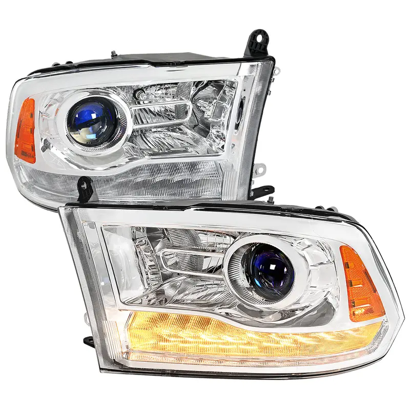 Spec-D 13-18 Ram 1500 2500 3500 Headlights Led Bar Chrome 1