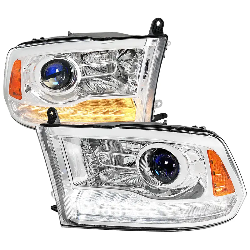 Spec-D 13-18 Ram 1500 2500 3500 Seq Bar Projector Headlights Chrome 1