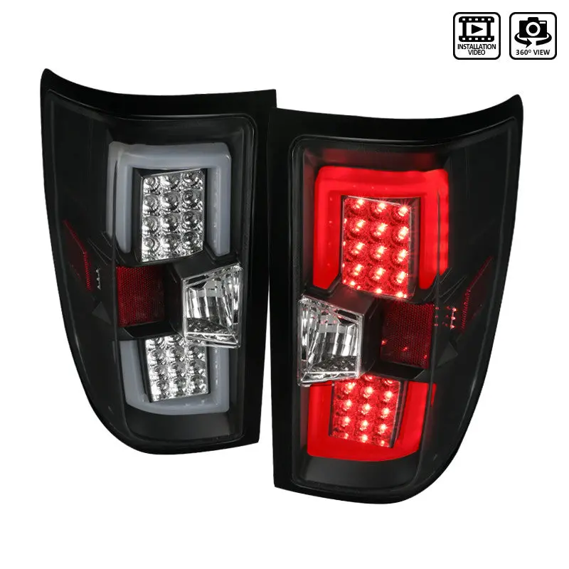 Spec-D 14-15 Chevrolet Silverado Led Tail Lights Black 2