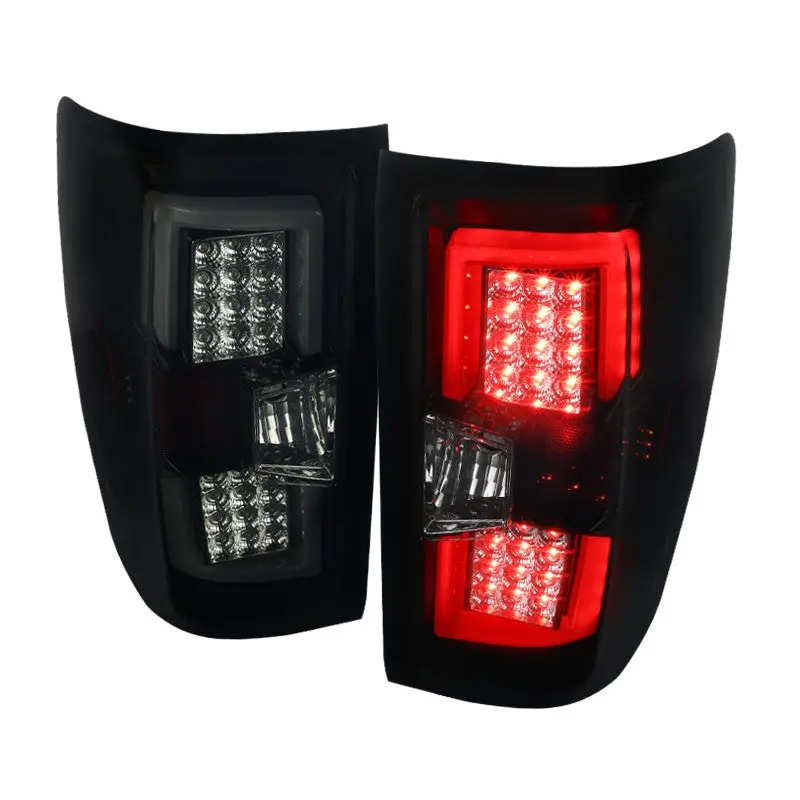 Spec-D 14-15 Chevrolet Silverado Led Tail Lights Glossy Black 1
