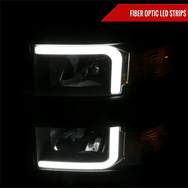Spec-D 14-15 Chevy Silverado 1500 Bar Oe Style Headlights Black 2