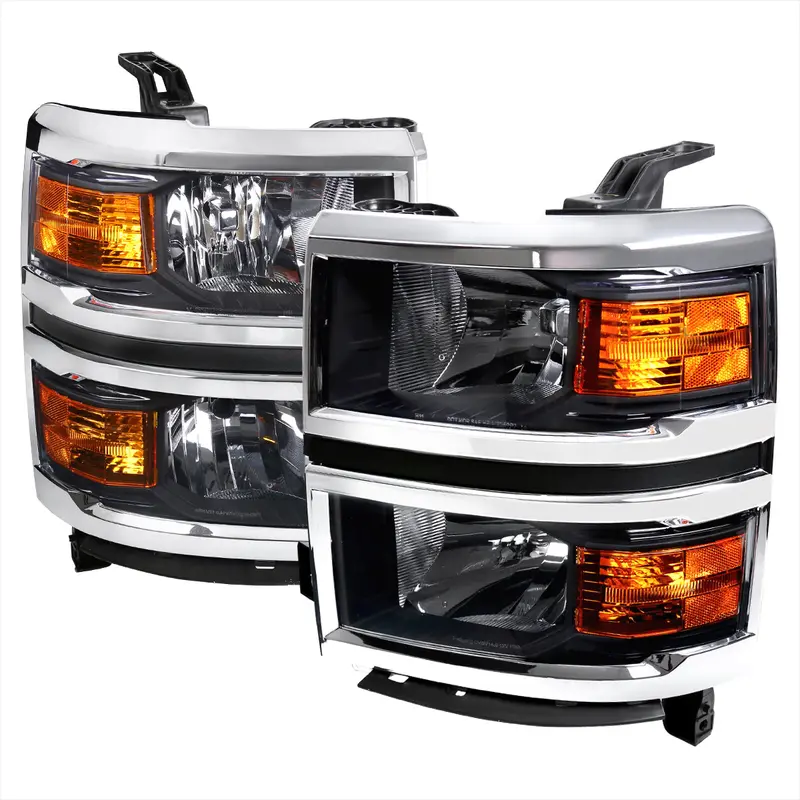 Spec-D 14-15 Chevy Silverado 1500 Headlights Oem Style Black 1
