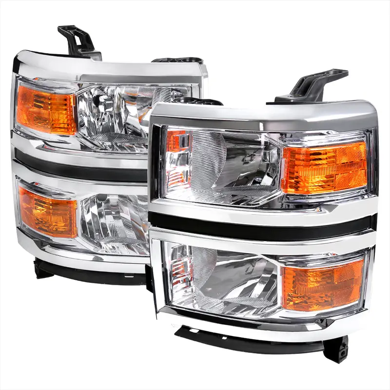 Spec-D 14-15 Chevy Silverado 1500 Headlights Oem Style Chrome 1
