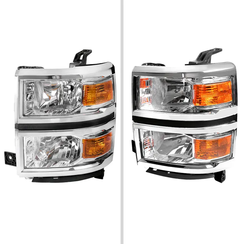 Spec-D 14-15 Chevy Silverado 1500 Headlights Oem Style Chrome 2