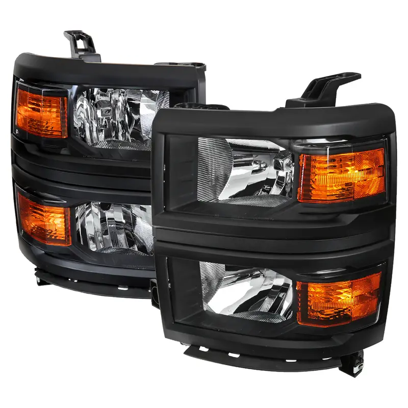 Spec-D 14-15 Chevy Silverado 1500 Headlights Oem Style V2 Black 1