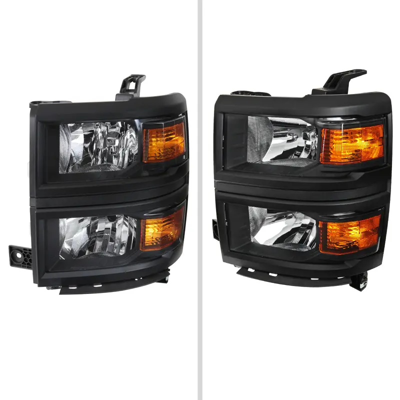 Spec-D 14-15 Chevy Silverado 1500 Headlights Oem Style V2 Black 2