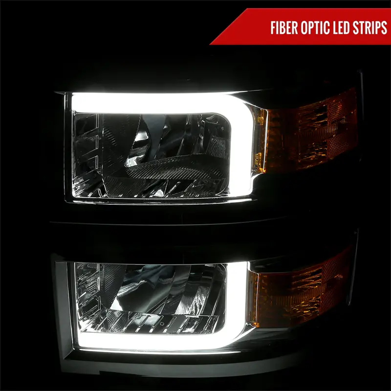 Spec-D 14-15 Chevy Silverado 1500 Led Bar Oe Style Headlights Chrome 2