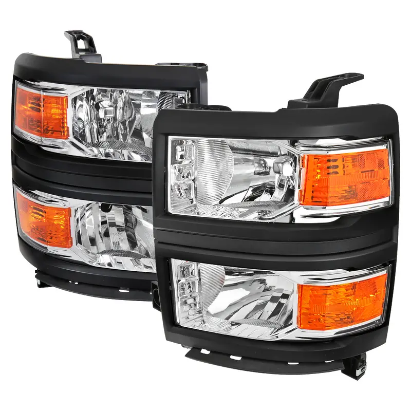Spec-D 14-15 Chevy Silverado 1500 Oem Style V2 Headlights Chrome 1