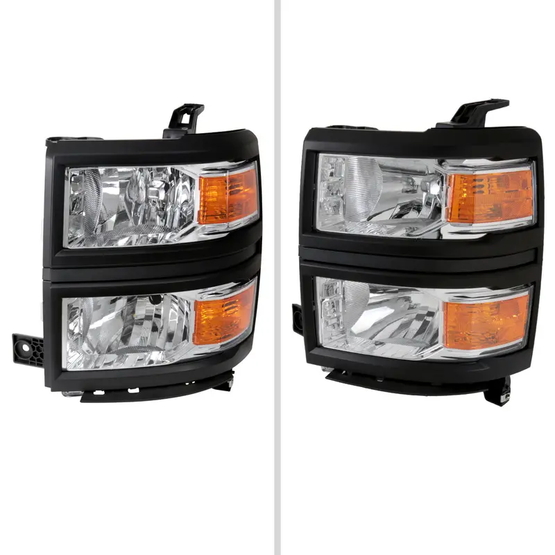 Spec-D 14-15 Chevy Silverado 1500 Oem Style V2 Headlights Chrome 2