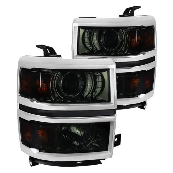 Spec-D 14-15 Chevy Silverado 1500 Projector Headlights Smoked 1