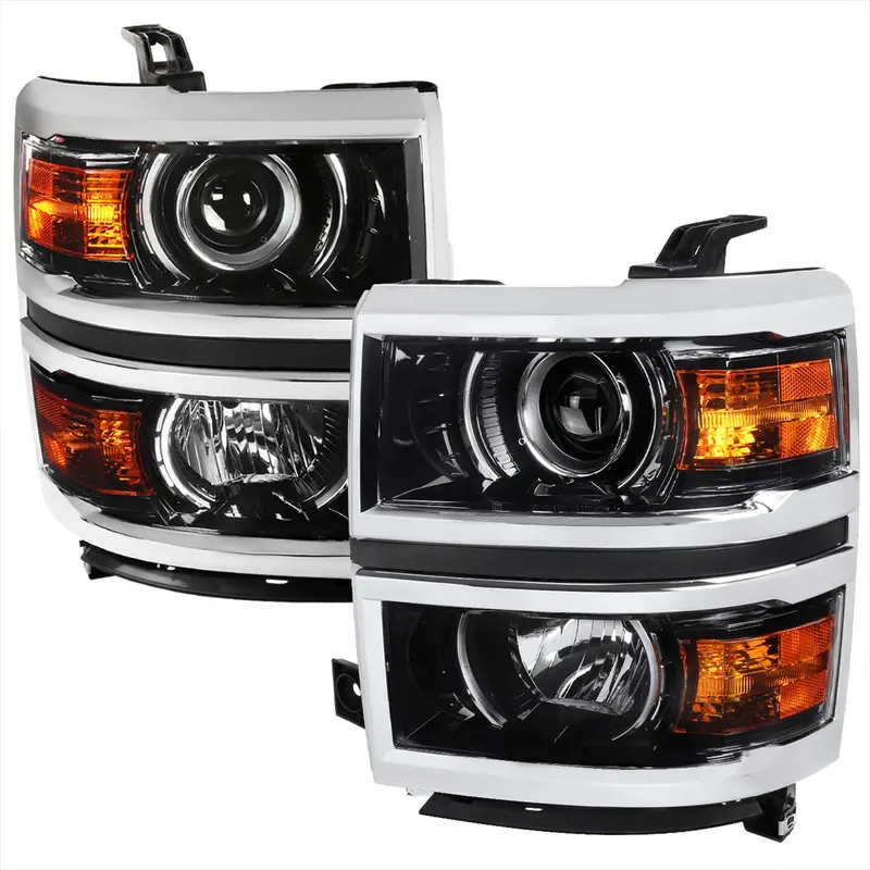 Spec-D 14-15 Silverado 1500 Projector Headlights Blackclear 1