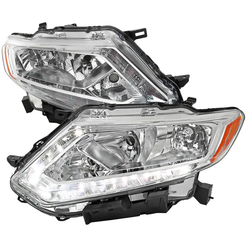 Spec-D 14-16 Nissan Rogue Headlights Oem Style Chrome/Clear 1