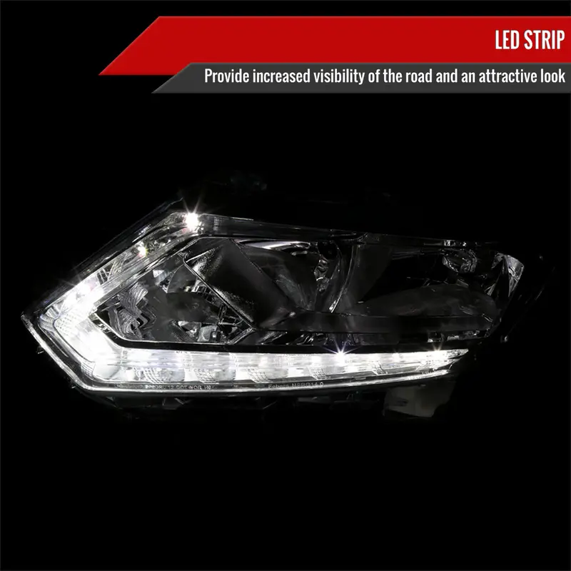 Spec-D 14-16 Nissan Rogue Headlights Oem Style Chrome/Smoked 2