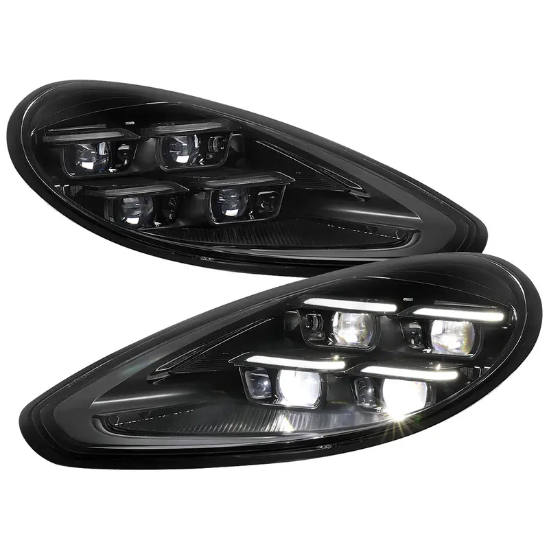 Spec-D 14-16 Porsche Panamera 970 Matrix Style Headlights For Hid Blk 1