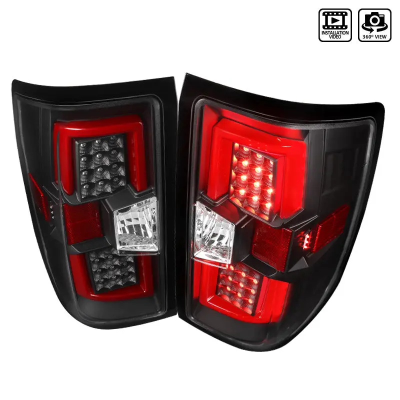 Spec-D 14-17 Chevy Silverado Led Tail Lights Black Housing Clear Lens 2