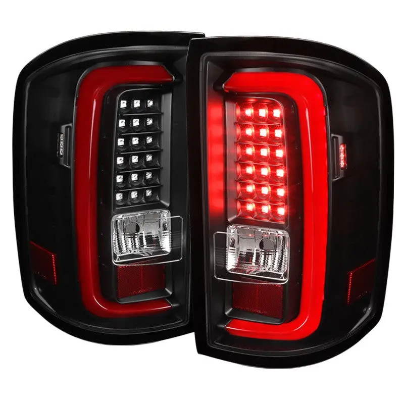 Spec-D 14-18 Gmc Sierra Led Tail Lights Full Black Housing Clear Lens 1