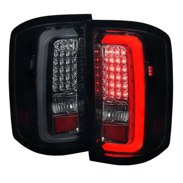 Spec-D 14-18 Gmc Sierra Led Tail Lights Glossy Black/Smoked 1
