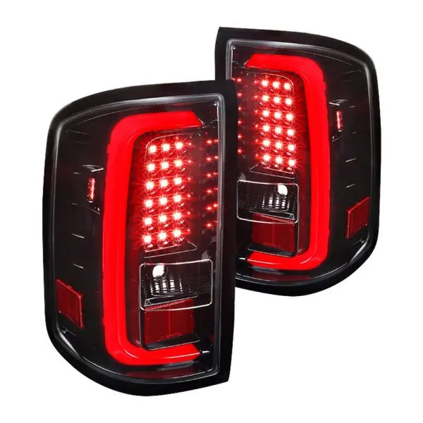 Spec-D 14-18 Gmc Sierra Tail Lights Led Jet Black/Clear 1