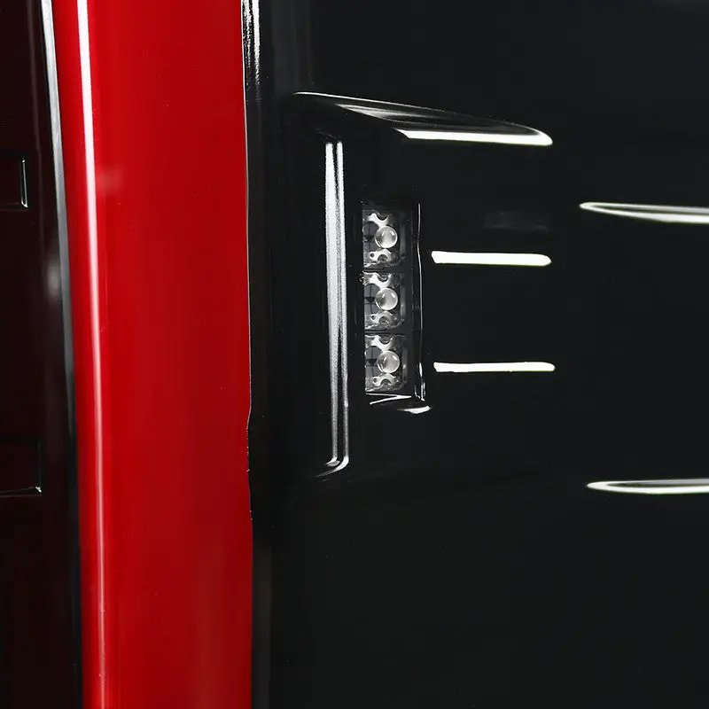 Spec-D 14-18 Gmc Sierra Tail Lights Led Jet Black/Clear 2