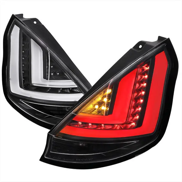 Spec-D 14-19 Ford Fiesta Hatchback Led Tail Lights Black/Clear 1