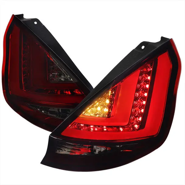 Spec-D 14-19 Ford Fiesta Hatchback Led Tail Lights Red Smoked 1
