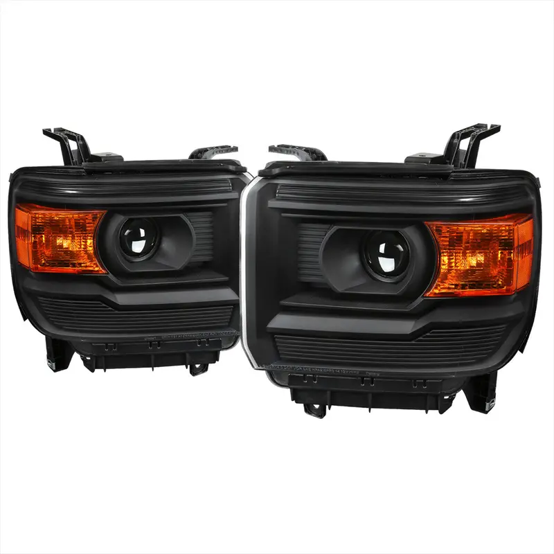 Spec-D 14-19 Gmc Sierra Headlights Projector Matte Black 1