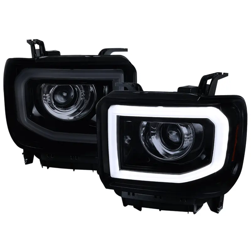 Spec-D 14-19 Gmc Sierra Projector Headlights Black/Smoked 1
