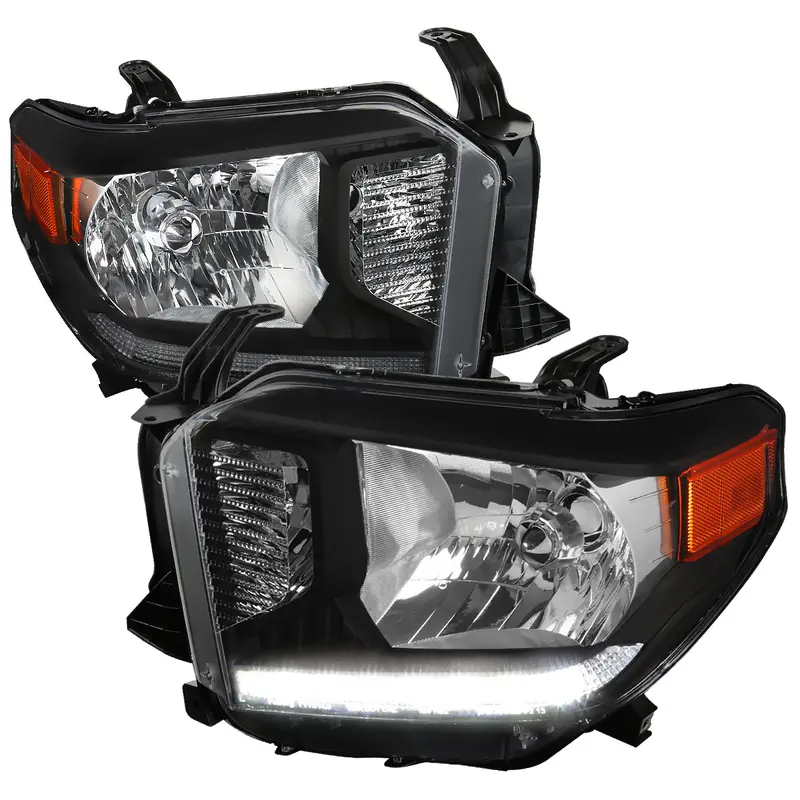 Spec-D 14-21 Toyota Tundra Oem Oem Style Led Strip Headlights Blk 1